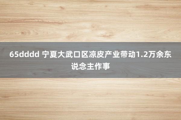 65dddd 宁夏大武口区凉皮产业带动1.2万余东说念主作事