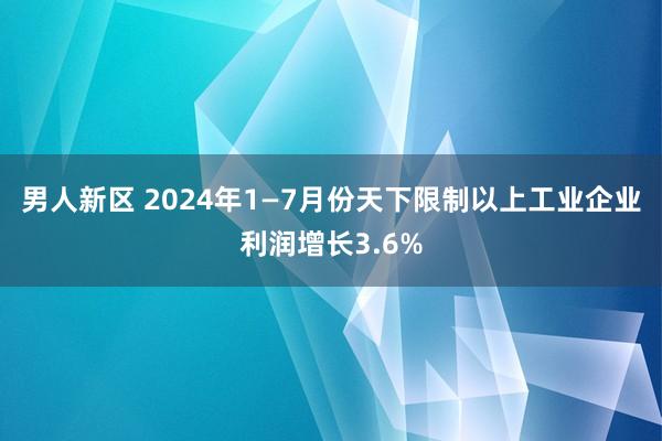 男人新区 2024年1—7月份天下限制以上工业企业利润增长3.6%