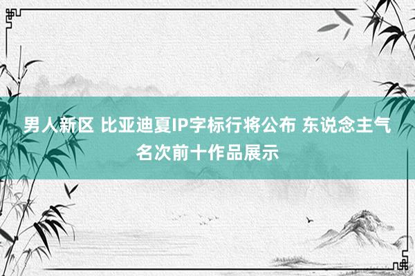 男人新区 比亚迪夏IP字标行将公布 东说念主气名次前十作品展示