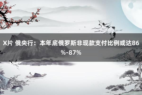 X片 俄央行：本年底俄罗斯非现款支付比例或达86%-87%