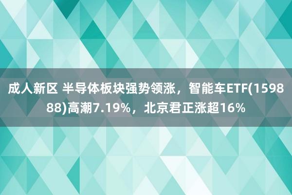 成人新区 半导体板块强势领涨，智能车ETF(159888)高潮7.19%，北京君正涨超16%