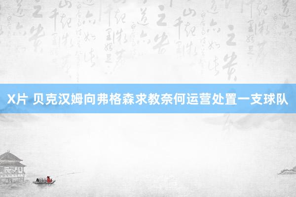 X片 贝克汉姆向弗格森求教奈何运营处置一支球队