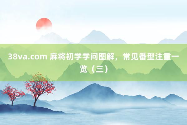 38va.com 麻将初学学问图解，常见番型注重一览（三）