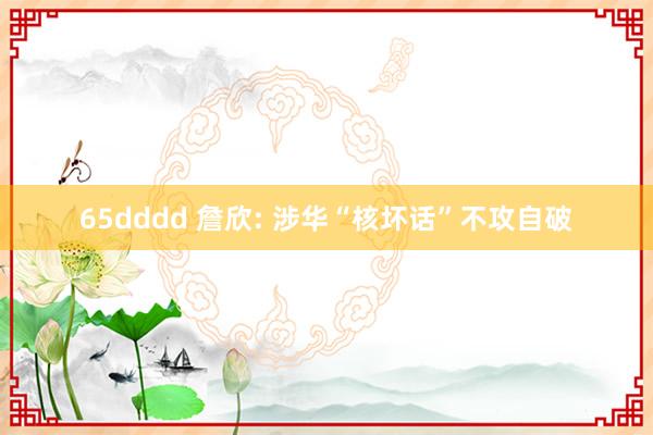 65dddd 詹欣: 涉华“核坏话”不攻自破