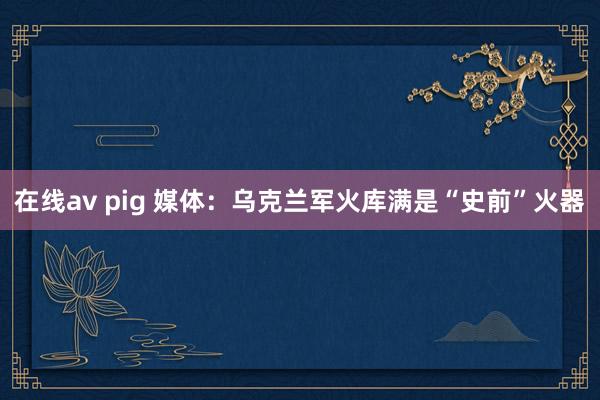 在线av pig 媒体：乌克兰军火库满是“史前”火器