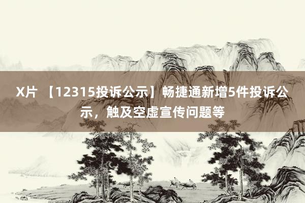 X片 【12315投诉公示】畅捷通新增5件投诉公示，触及空虚宣传问题等