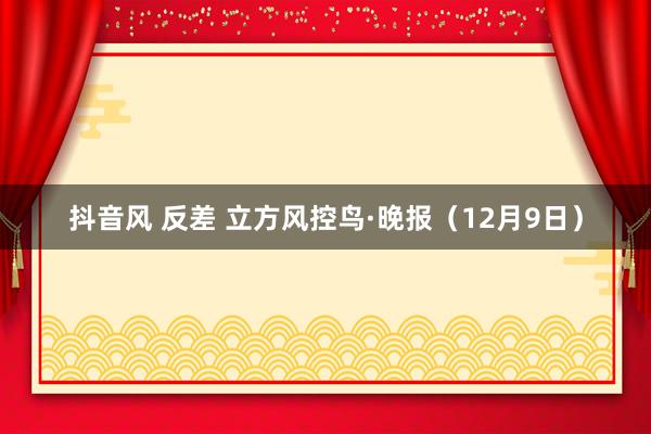 抖音风 反差 立方风控鸟·晚报（12月9日）