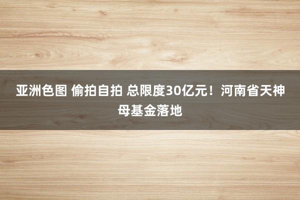 亚洲色图 偷拍自拍 总限度30亿元！河南省天神母基金落地