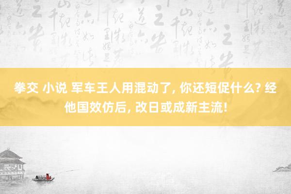 拳交 小说 军车王人用混动了， 你还短促什么? 经他国效仿后， 改日或成新主流!