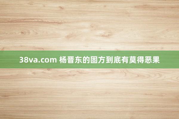 38va.com 杨晋东的固方到底有莫得恶果