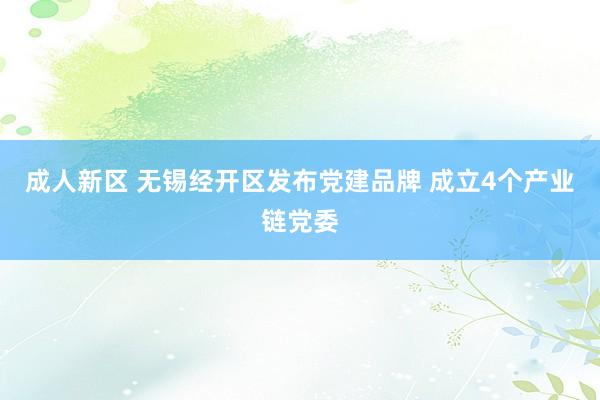 成人新区 无锡经开区发布党建品牌 成立4个产业链党委