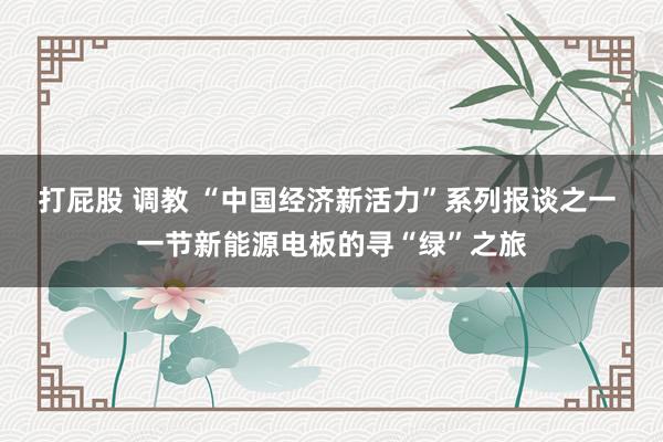 打屁股 调教 “中国经济新活力”系列报谈之一 一节新能源电板的寻“绿”之旅