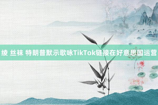 绫 丝袜 特朗普默示歌咏TikTok链接在好意思国运营