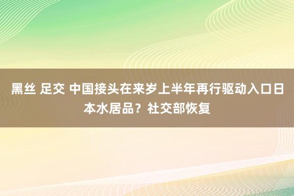 黑丝 足交 中国接头在来岁上半年再行驱动入口日本水居品？社交部恢复