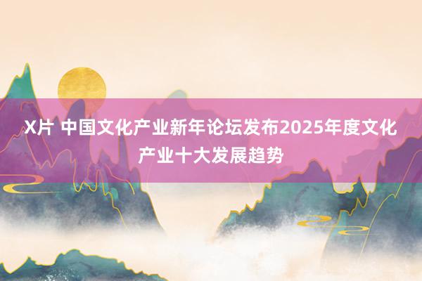 X片 中国文化产业新年论坛发布2025年度文化产业十大发展趋势