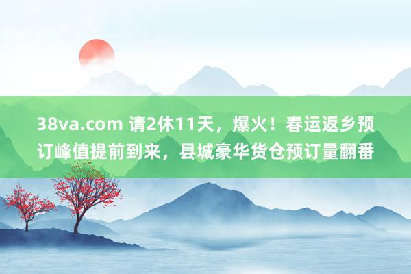 38va.com 请2休11天，爆火！春运返乡预订峰值提前到来，县城豪华货仓预订量翻番