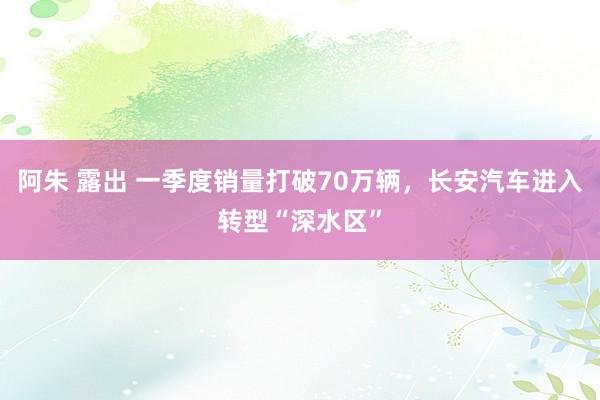 阿朱 露出 一季度销量打破70万辆，长安汽车进入转型“深水区”